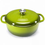 6QT Enameled Cast Iron Dutch Oven With Lid | Multi-use Pot for Home Cooking & Camping