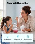 Countertop Nugget Ice Maker | 40Lbs/Day Pebble Sonic Ice Machine, Self-Cleaning Design, Includes Ice Scoop & Basket for Home Kitchen
